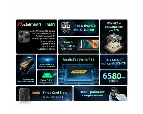 Смартфон Blackview BV5300 Pro 4/64Gb черный