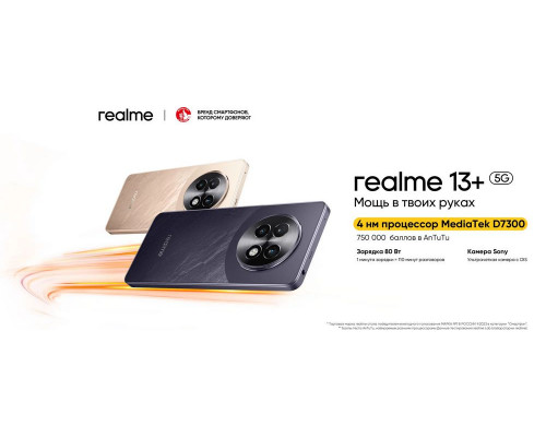 Смартфон Realme 13+ 5G 12/256Gb фиолетовый