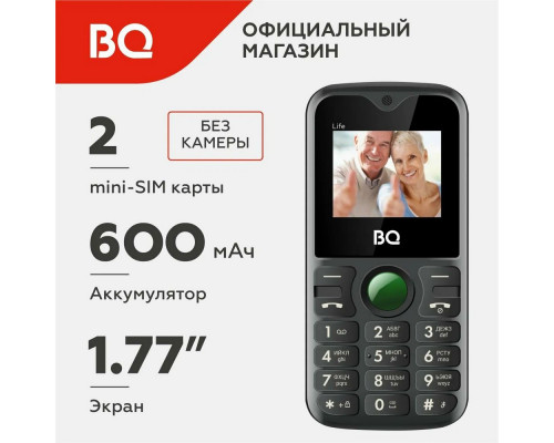 Мобильный телефон BQ 1853 Life Black+Green Мобильный телефон BQ 1853 Life Black+Green