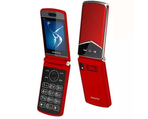 Мобильный телефон Maxvi E11 red-silver