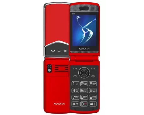 Мобильный телефон Maxvi E11 red-silver