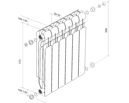 Радиатор Royal Thermo Indigo Super+ 500 - 6 секц