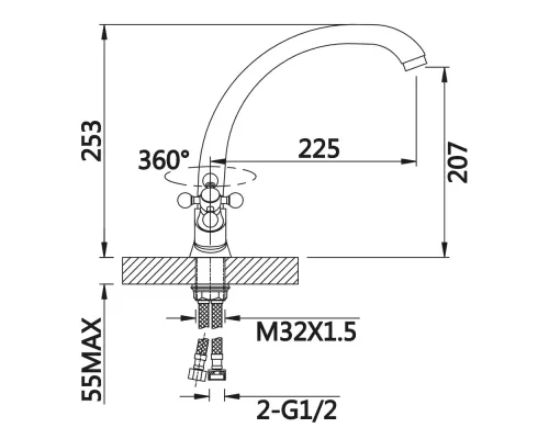 Смеситель для кухни Vieir V140121