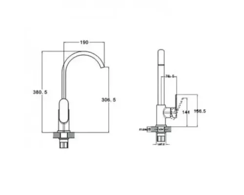 Смеситель для кухни Zegor LOB4-A128-YW