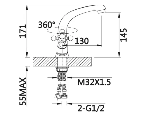 Смеситель для раковины Vieir V140112