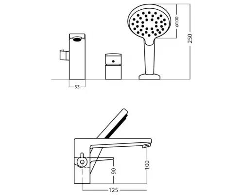 Смеситель для ванны Potato P1130-6