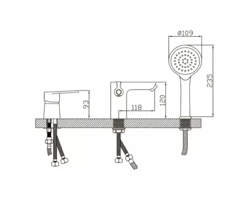 Смеситель для ванны Potato P1130-7