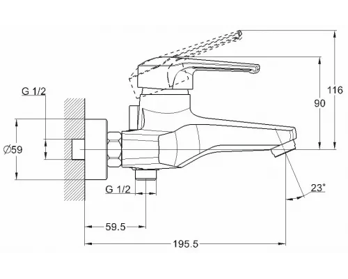 Смеситель для ванны Solone SITB3-A182