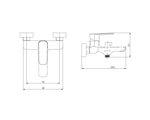 Смеситель для ванны Vieir V073532F