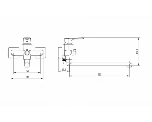Смеситель для ванны Vieir V073542G