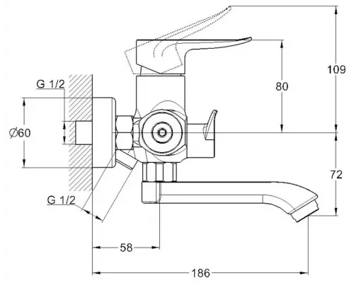 Смеситель для ванны Zegor NOG3-A134