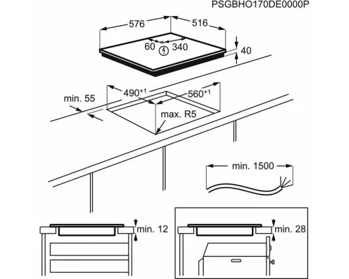 Варочная поверхность AEG HK624000XB черный