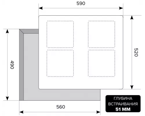 Варочная поверхность LEX EVI 640 F BL черный