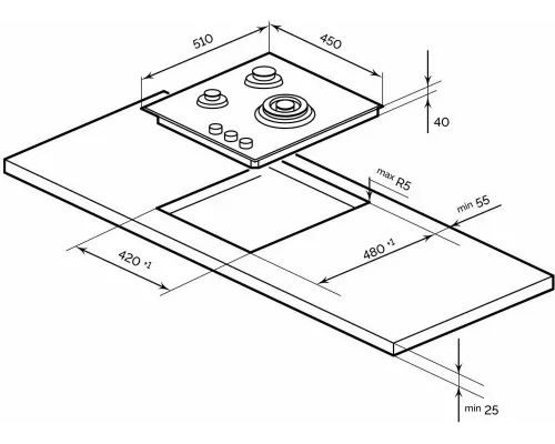 Варочная поверхность LEX GVG 433 BBL