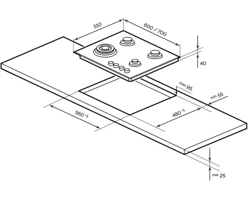 Варочная поверхность LEX GVG 643 BBL черный