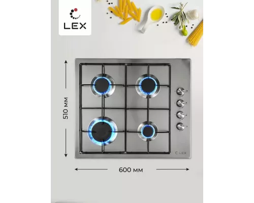 Варочная поверхность LEX GVS 644-1 IX нержавеющая сталь