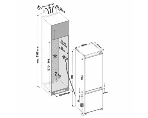 Встраиваемый холодильник Krona BRISTEN KRFR102 FNF