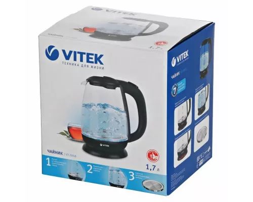 Чайник Vitek VT-7058 (MC) черный/стекло