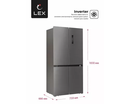 Холодильник LEX LCD432GrID серый