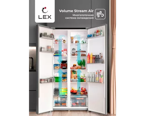 Холодильник LEX LSB530WHID wind белый