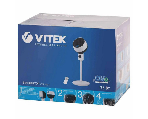 Вентилятор Vitek VT-2074 белый/черный