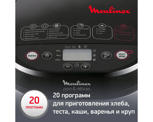 Хлебопечь Moulinex OW240E30 серебристый/черный