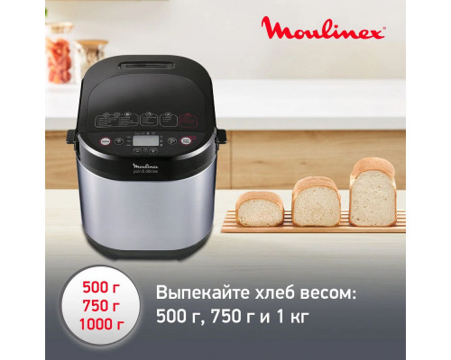 Хлебопечь Moulinex OW240E30 серебристый/черный