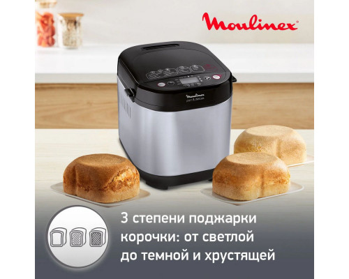 Хлебопечь Moulinex OW240E30 серебристый/черный