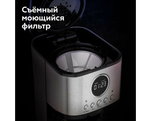 Кофеварка BQ CM1007 сталь/черный Кофеварка BQ CM1007 сталь/черный