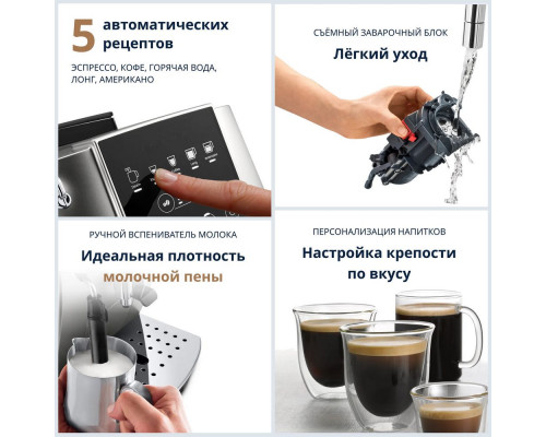 Кофемашина DeLonghi ECAM220.30.SB серебристо-черный