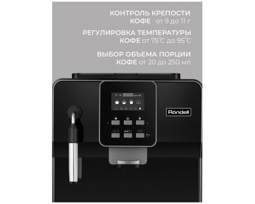 Кофемашина Rondell RDE-1109 черный/серебристый