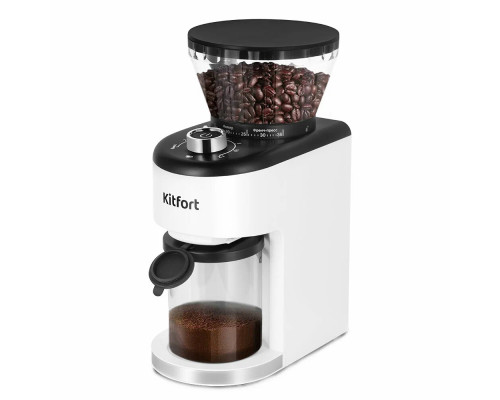 Кофемолка Kitfort КТ-7205 белый/черный