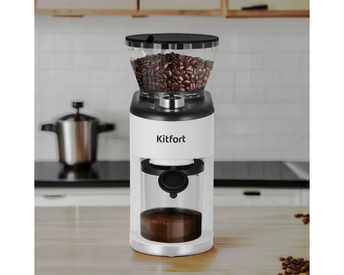 Кофемолка Kitfort КТ-7205 белый/черный
