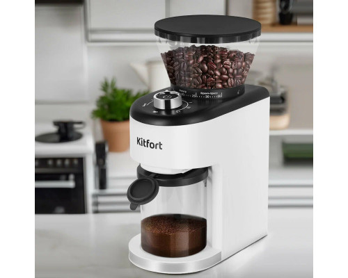 Кофемолка Kitfort КТ-7205 белый/черный