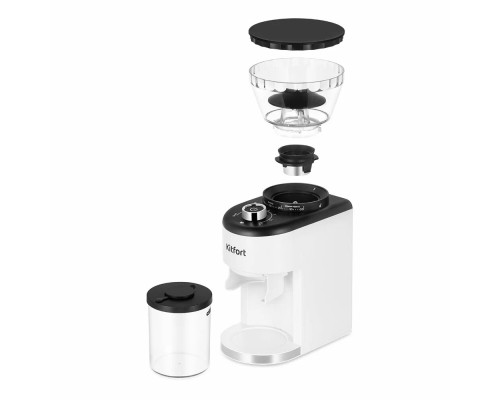 Кофемолка Kitfort КТ-7205 белый/черный