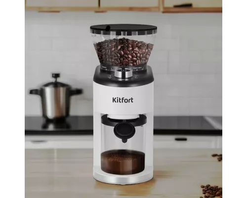 Кофемолка Kitfort КТ-7205 белый/черный