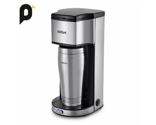 Кофеварка Kitfort КТ-7367 серебристый/желтый