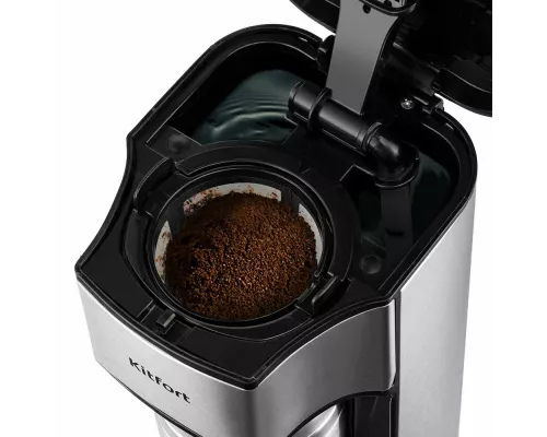 Кофеварка Kitfort КТ-7367 серебристый/желтый