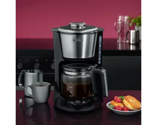 Кофеварка Rondell 1100-RE-01 серебристый/черный
