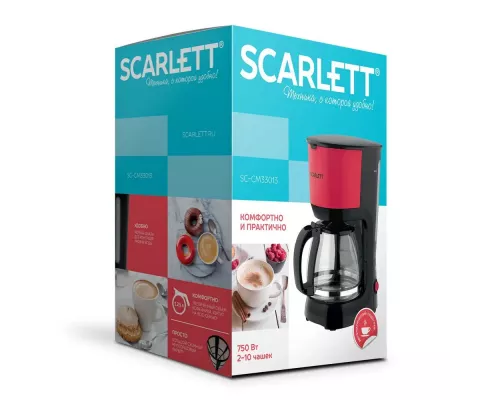 Кофеварка Scarlett SC-CM33013 красный/черный