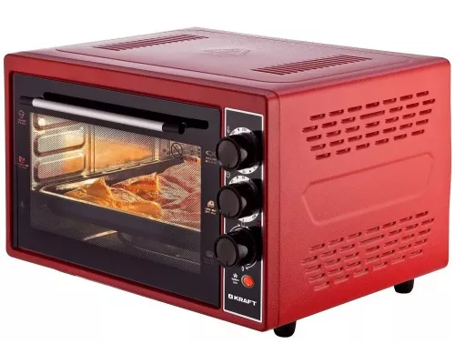 Мини-печь KRAFT KF-MO3804KR красный