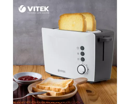 Тостер Vitek VT-7166 (MC) белый/серый