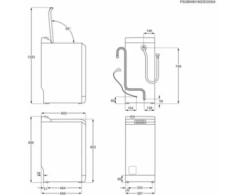 Вертикальная стиральная машина Electrolux EW6TN5261F белый