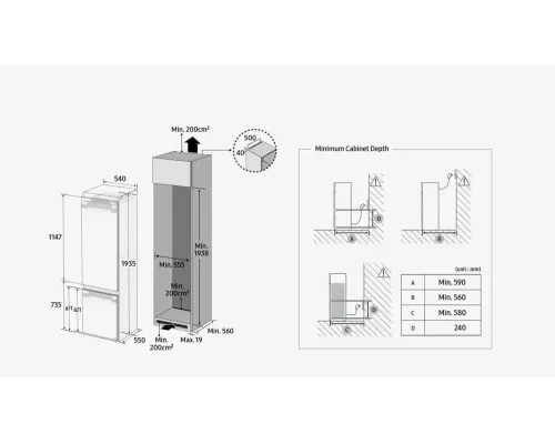 Встраиваемый холодильник Samsung BRB30715EWW/EF