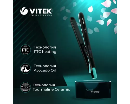 Выпрямитель Vitek VT-1335 черный/бирюзовый