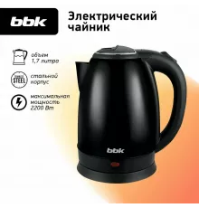 Чайник BBK EK1760S нерж/черный