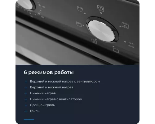 Духовой шкаф ZUGEL ZOE451B черный