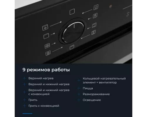 Духовой шкаф ZUGEL ZOE602B черный