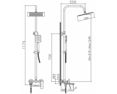 Душевая стойка Haiba HB24533-3