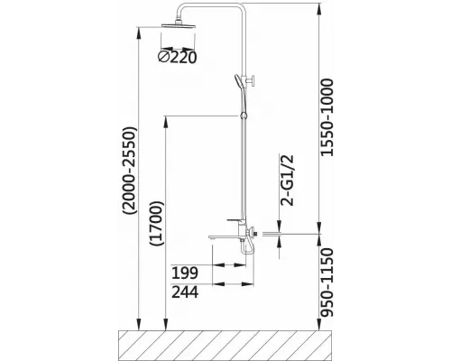 Душевая стойка Vieir V043562-C